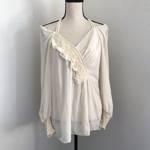 Nanette Lepore Silk Ruffle Blouse Size 4
